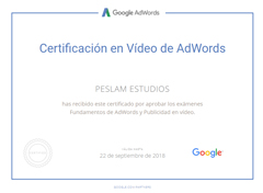 Certificación Adwords Vídeos Youtube