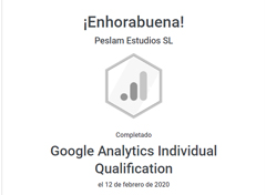 Certificación Google Analytics, certificación individual