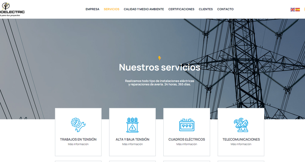 Diseño web Empresa de electricidad