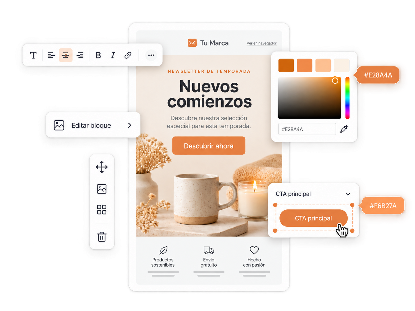 Editor para crear campañas de email marketing